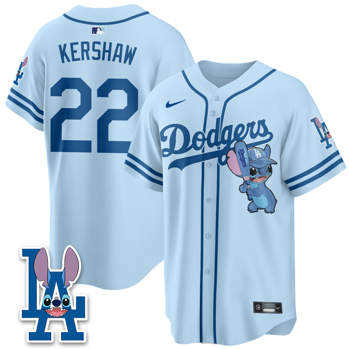 Los Angeles Dodgers x Blue Alien Edition Vapor Jersey - Stitched-Cuztomshoes