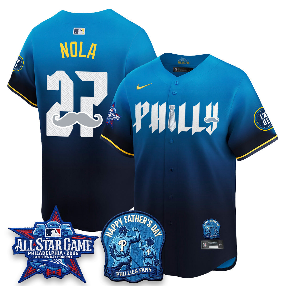 Philadelphia Phillies Happy Father's Day Vapor Jersey - Stitched