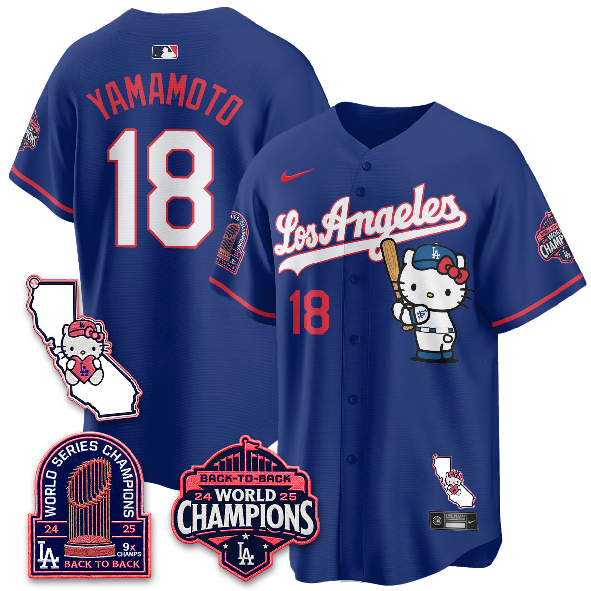 Los Angeles Dodgers x Meow KT 2026 Vapor Jersey - Stitched - V4-Cuztomshoes