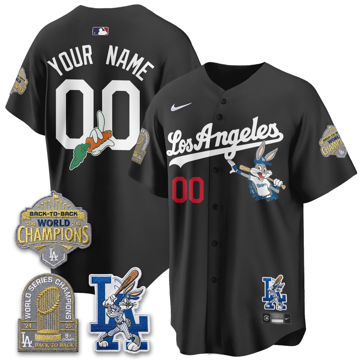 Los Angeles Dodgers Bunny Vapor Limited Custom Jersey - Stitched-Cuztomshoes