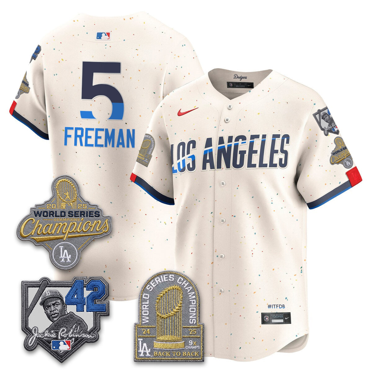 Los Angeles Dodgers 2026 Jackie Robinson New Era Vapor Limited Jersey - Stitched-Cuztomshoes