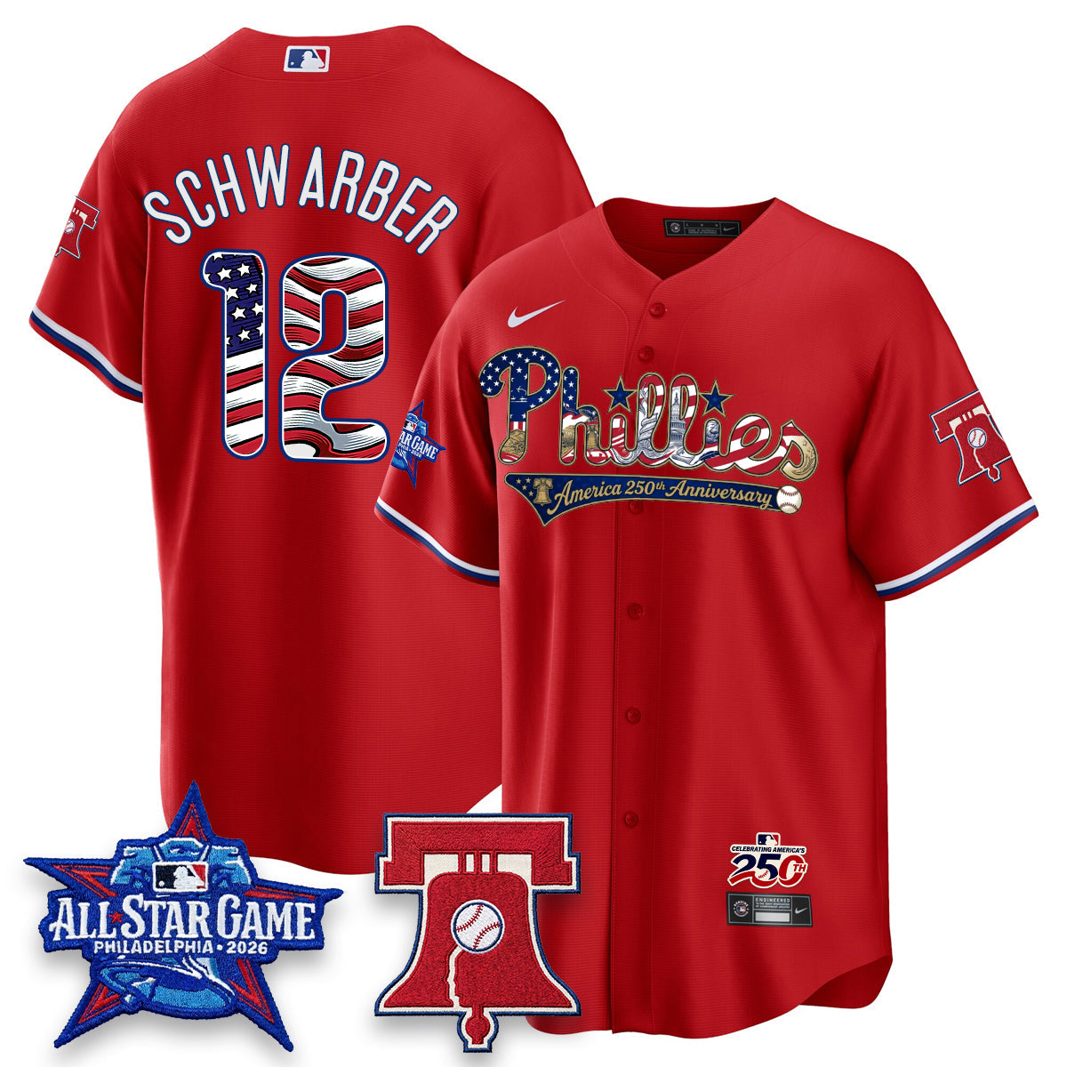 Philadelphia Phillies 2026 Independence Day USA Vapor Limited Jersey - Stitched-Cuztomshoes