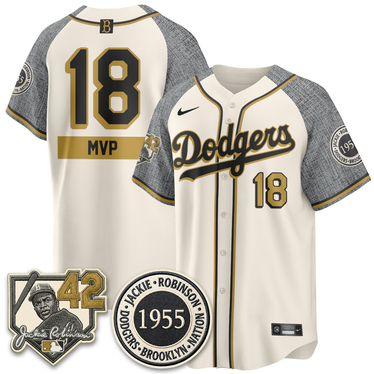 Los Angeles Dodgers 2026 New Era Jackie Robinson Vapor Limited Jersey - Stitched-Cuztomshoes