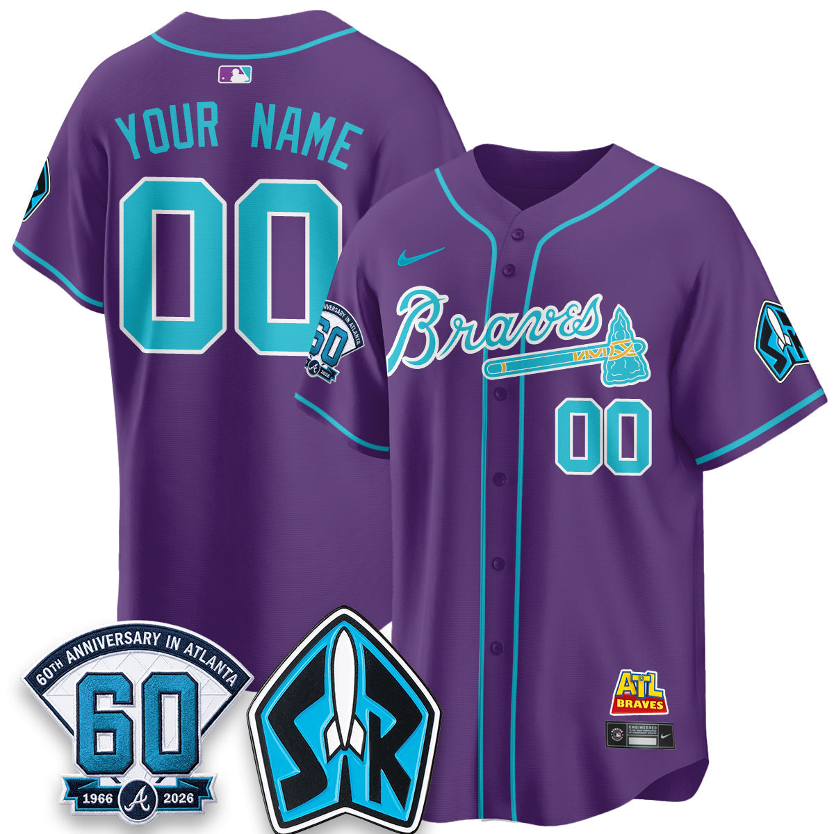 Atlanta Braves 60th Anniversary Space Ranger Edition Vapor Limited Custom Jersey - Stitched