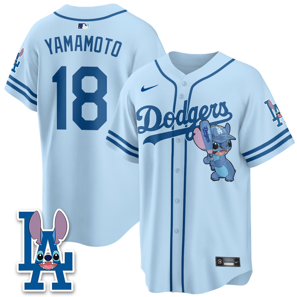Los Angeles Dodgers x Blue Alien Edition Vapor Jersey - Stitched-Cuztomshoes