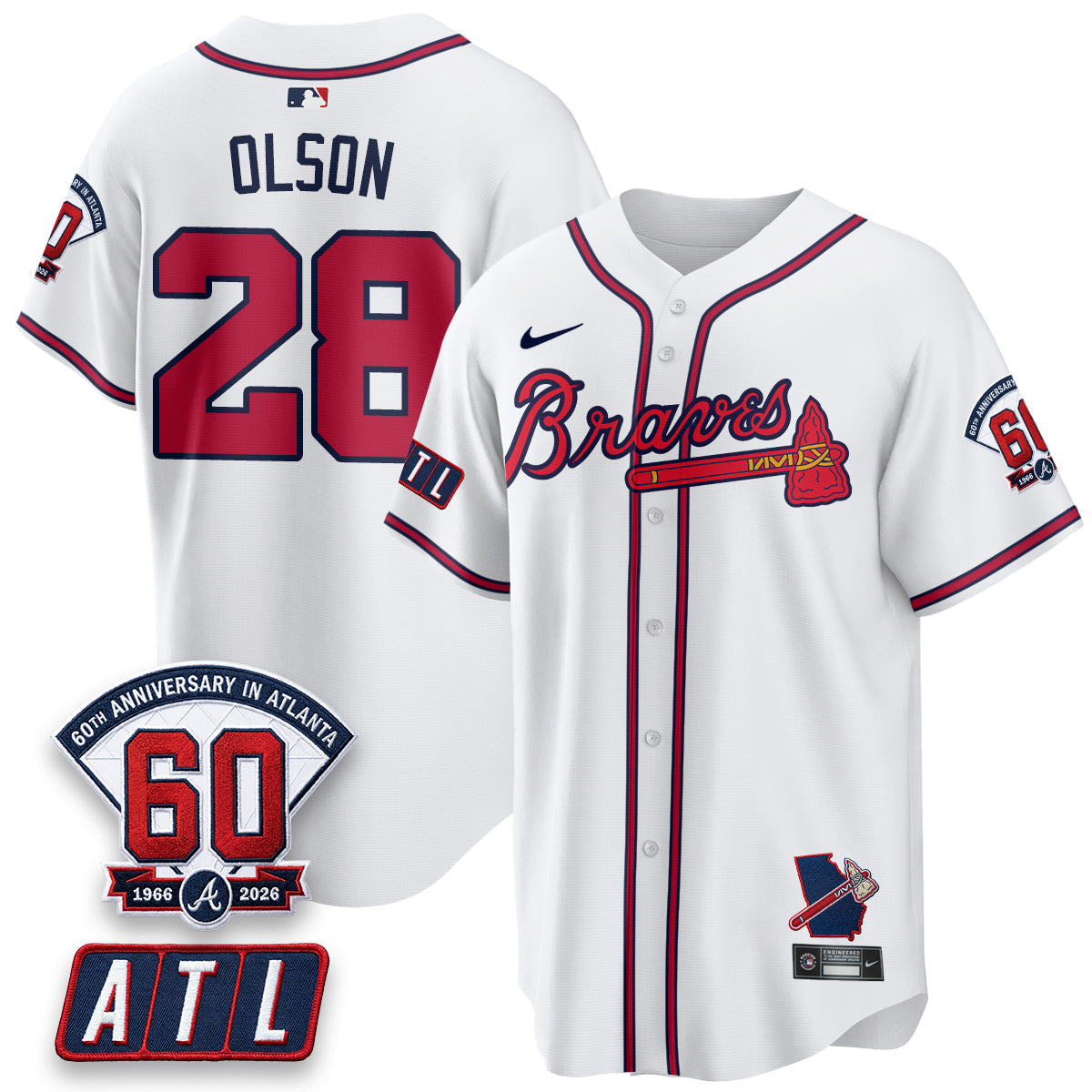 Atlanta Braves 2026 60th Anniversary Vapor Limited Jersey - Stitched
