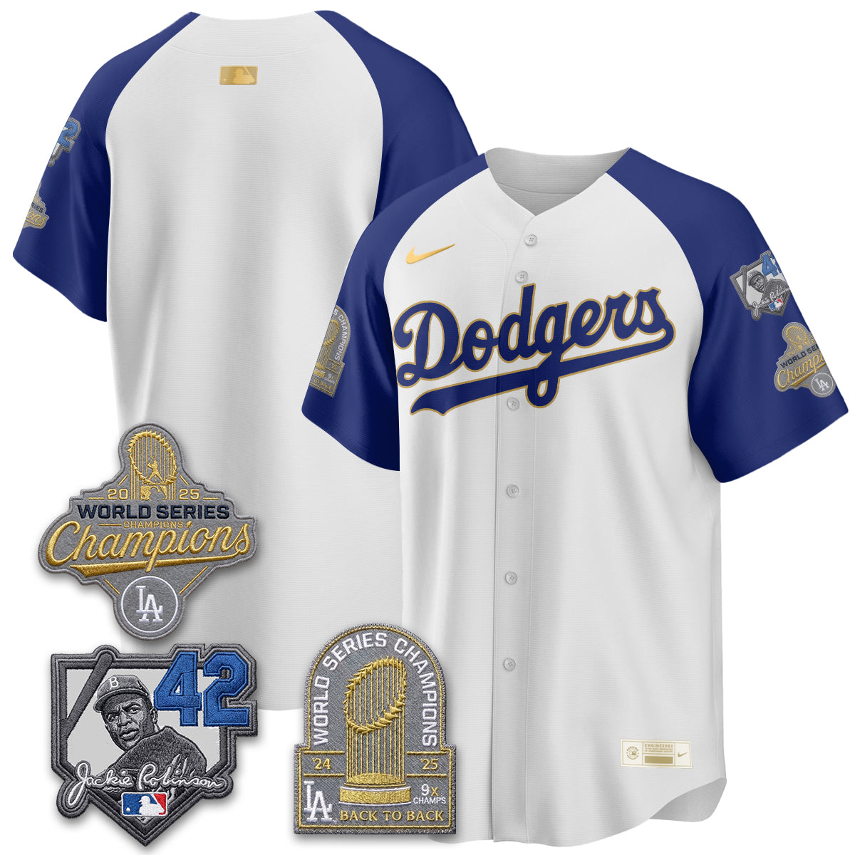 Los Angeles Dodgers 2026 Jackie Robinson New Era Vapor Limited Jersey - Stitched-Cuztomshoes