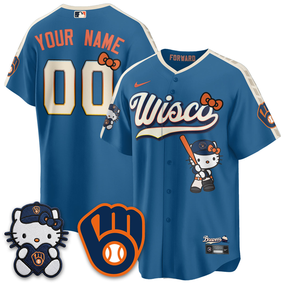Milwaukee Brewers Meow KT Night Vapor Limited Custom Jersey - Stitched-Cuztomshoes