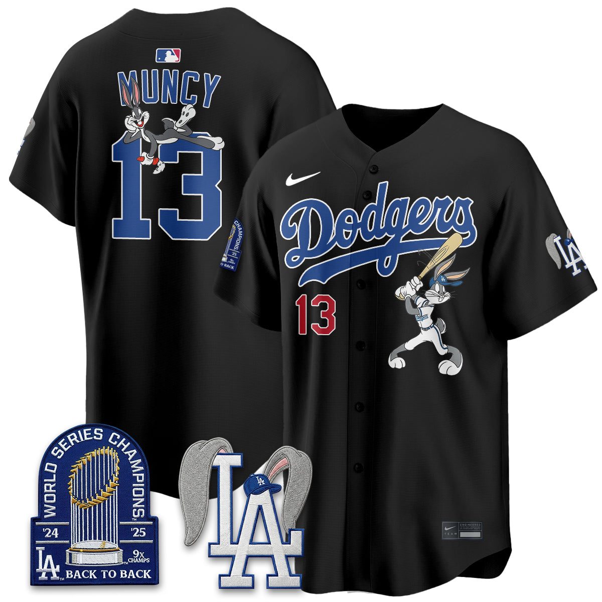 Los Angeles Dodgers Bunny Edition Vapor Jersey - Stitched-Cuztomshoes