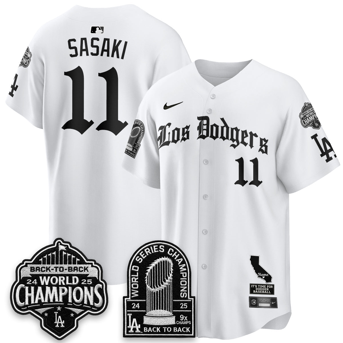 Los Angeles Dodgers World Series Champions Vapor Premier Limited Gothic Edition Jersey - Stitched-Cuztomshoes
