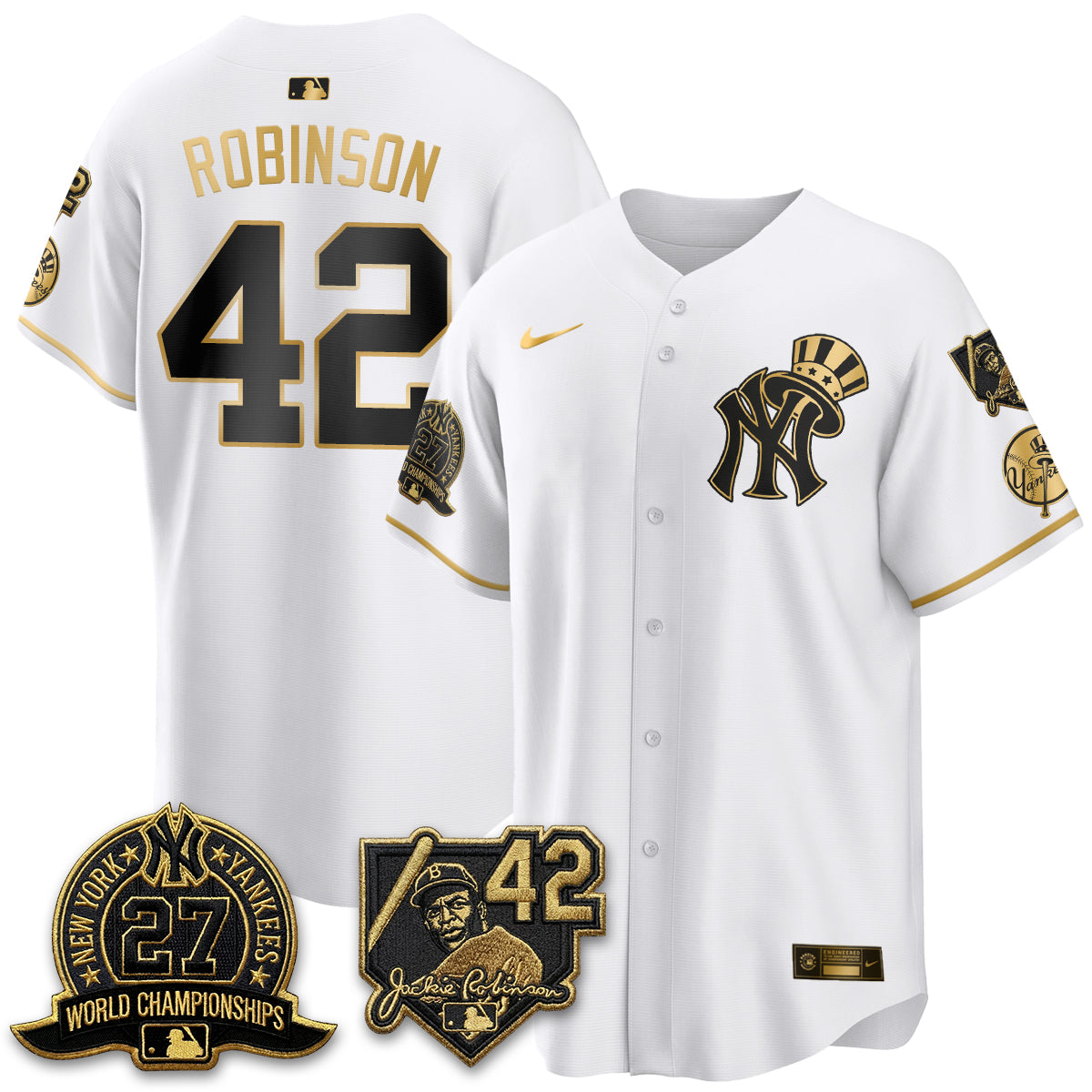 New York Yankees 2026 Jackie Robinson Day Vapor Limited Gold Edition Jersey - Stitched - V2