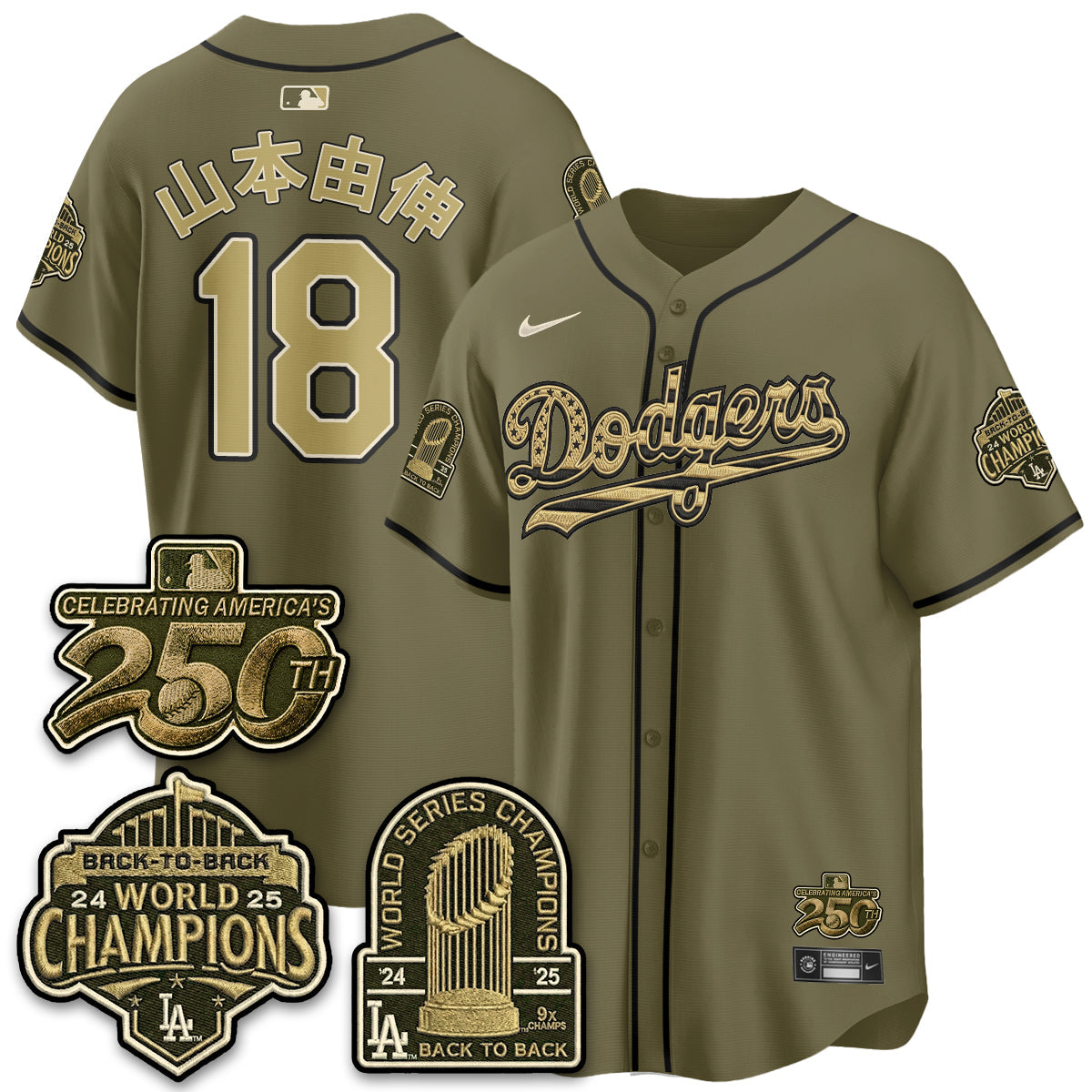Los Angeles Dodgers New Era Olive 2026 Armed Forces Day Jersey -Stitched V2