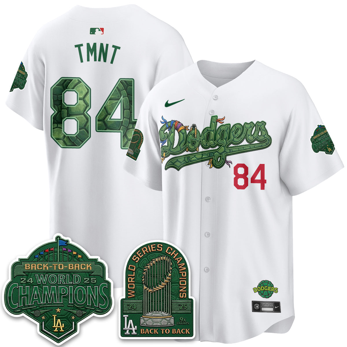 Los Angeles Dodgers x TMNT 2026 Vapor Jersey - Stitched-Cuztomshoes