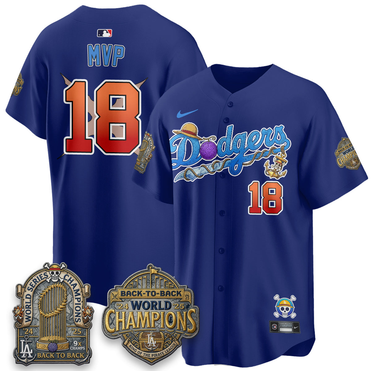 Los Angeles Dodgers x OP Japanese Cartoon Vapor Limited Jersey V2- Stitched-Cuztomshoes
