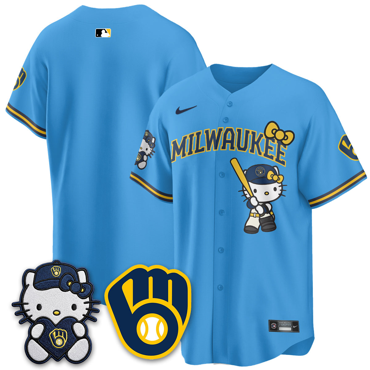 Milwaukee Brewers Meow KT Night Vapor Limited Jersey - Stitched-Cuztomshoes