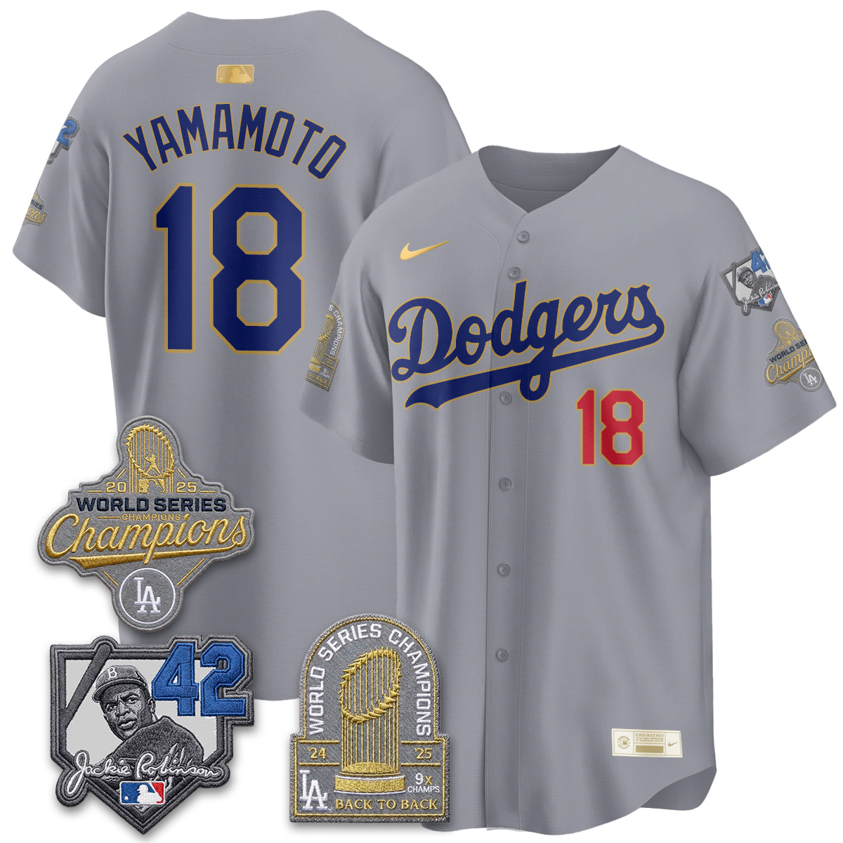 Los Angeles Dodgers 2026 Jackie Robinson New Era Vapor Limited Jersey - Stitched-Cuztomshoes