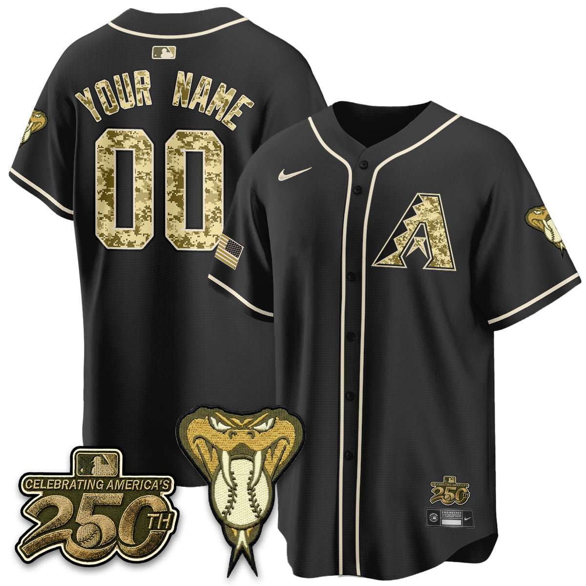 Arizona Diamonbacks Salute to Service 2026 Vapor Premier Limited Custom Jersey - Stitched-Cuztomshoes