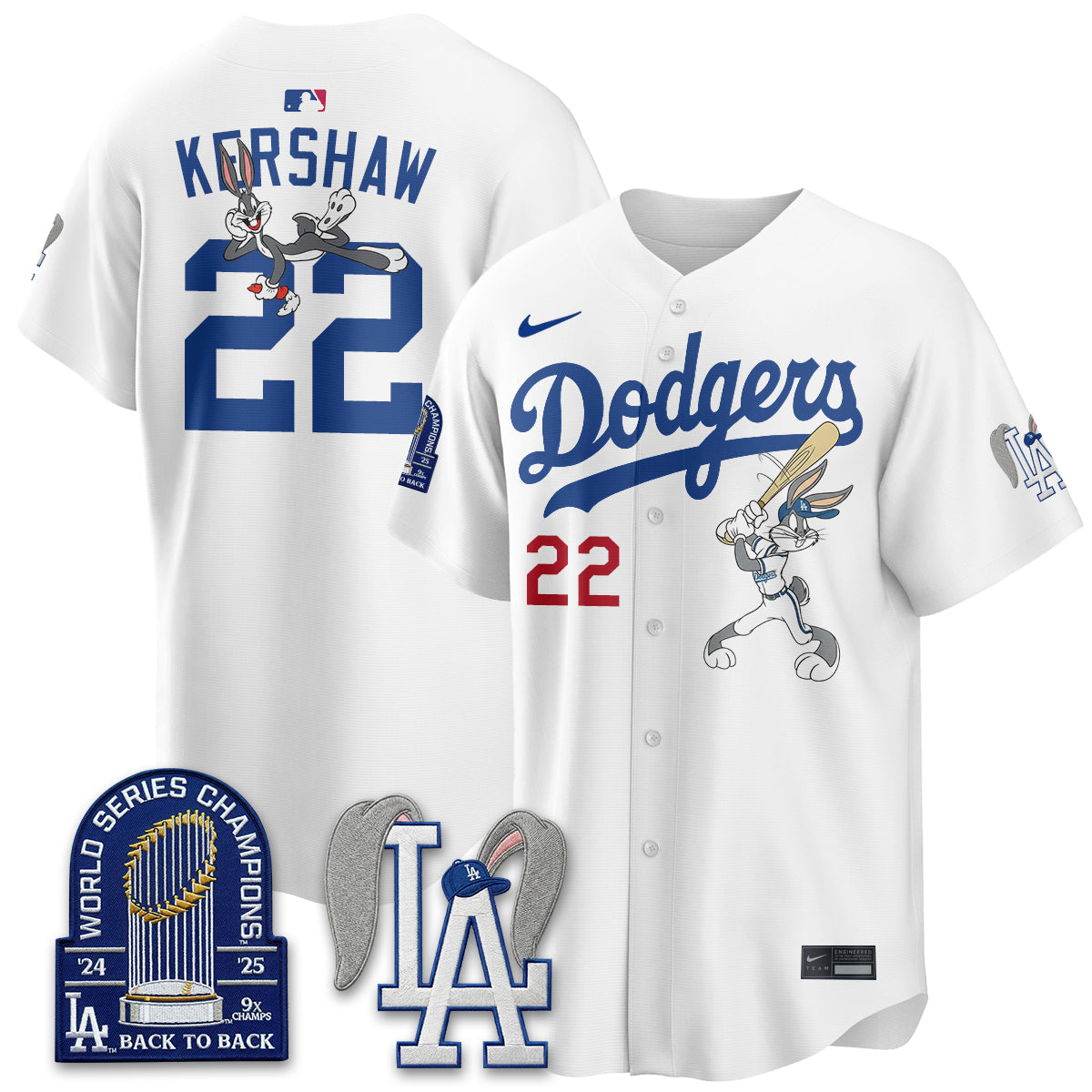 Los Angeles Dodgers Bunny Edition Vapor Jersey - Stitched-Cuztomshoes