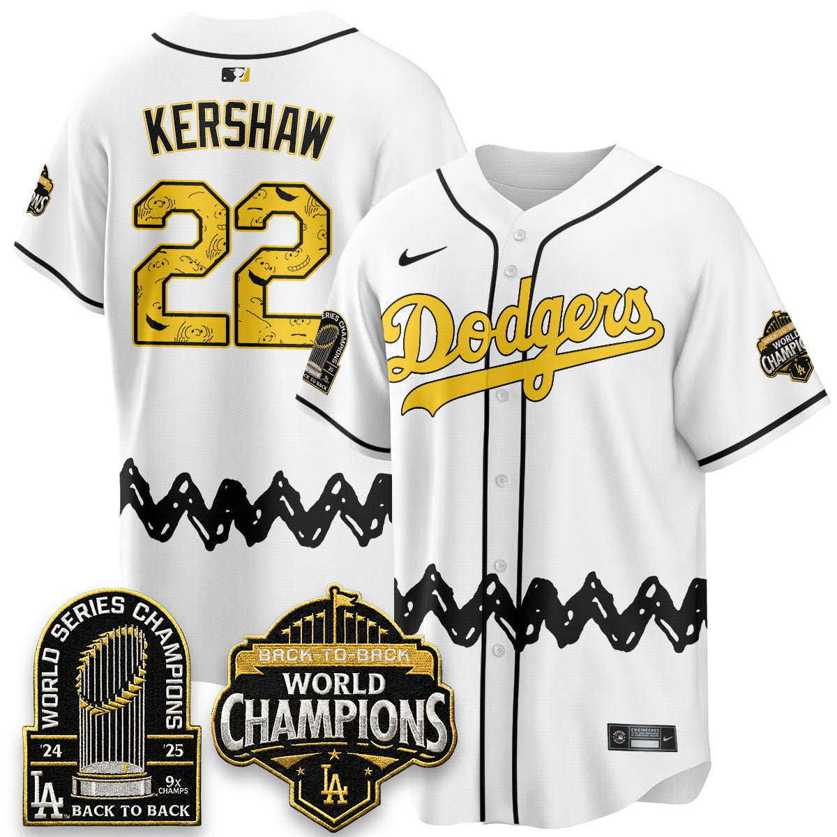 Los Angeles Dodgers x P-nuts Style Vapor Jersey - Stitched-Cuztomshoes