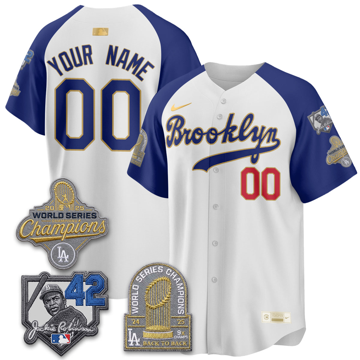 Los Angeles Dodgers 2026 Brooklyn Jackie Robinson Limited Custom Jersey - Stitched-Cuztomshoes