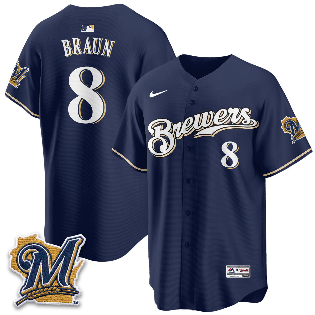 Milwaukee Brewers "Legacy Edition" Vapor Jersey - Stitched-Cuztomshoes