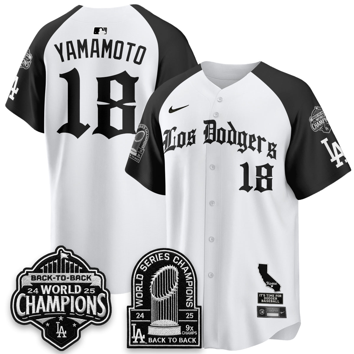 Los Angeles Dodgers World Series Champions Vapor Premier Limited Gothic Edition Jersey - Stitched-Cuztomshoes