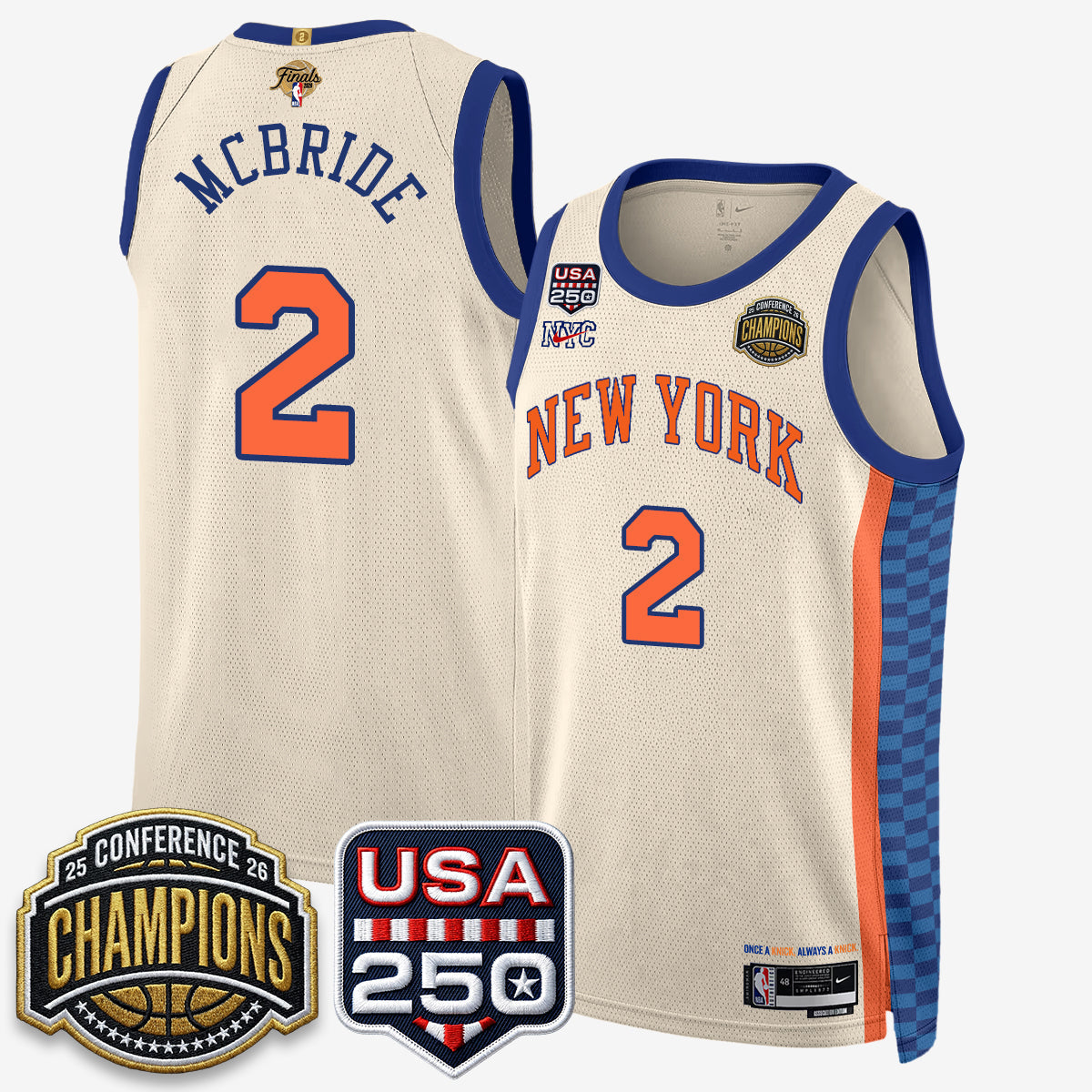 New York Knicks 2026 Basketball Eastern Conference Champions City Edition Jersey V2- Stitched-Cuztomshoes