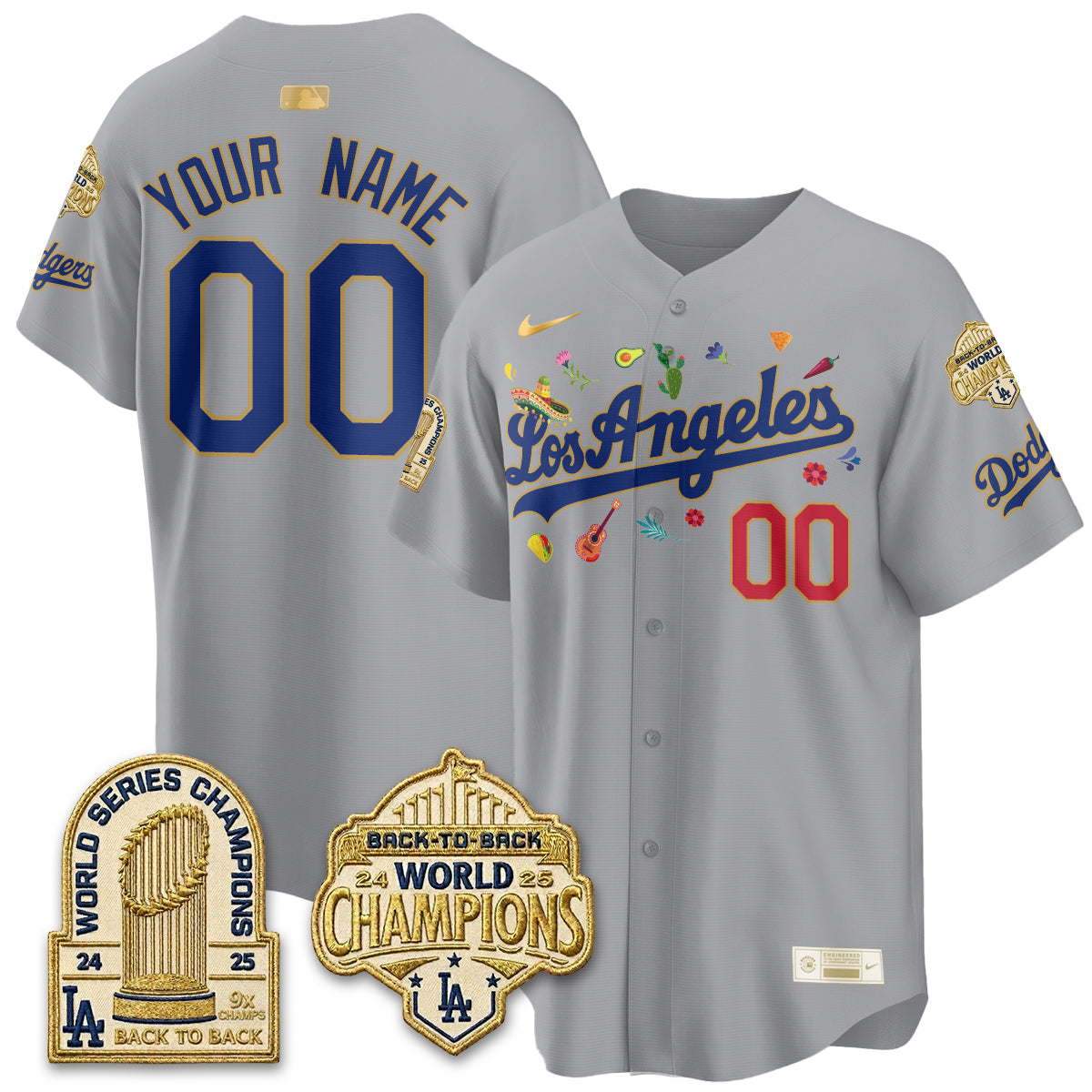 Los Angeles Dodgers Mexican Heritage 2026 Premier Limited Vapor Custom Jersey - Stitched-Cuztomshoes