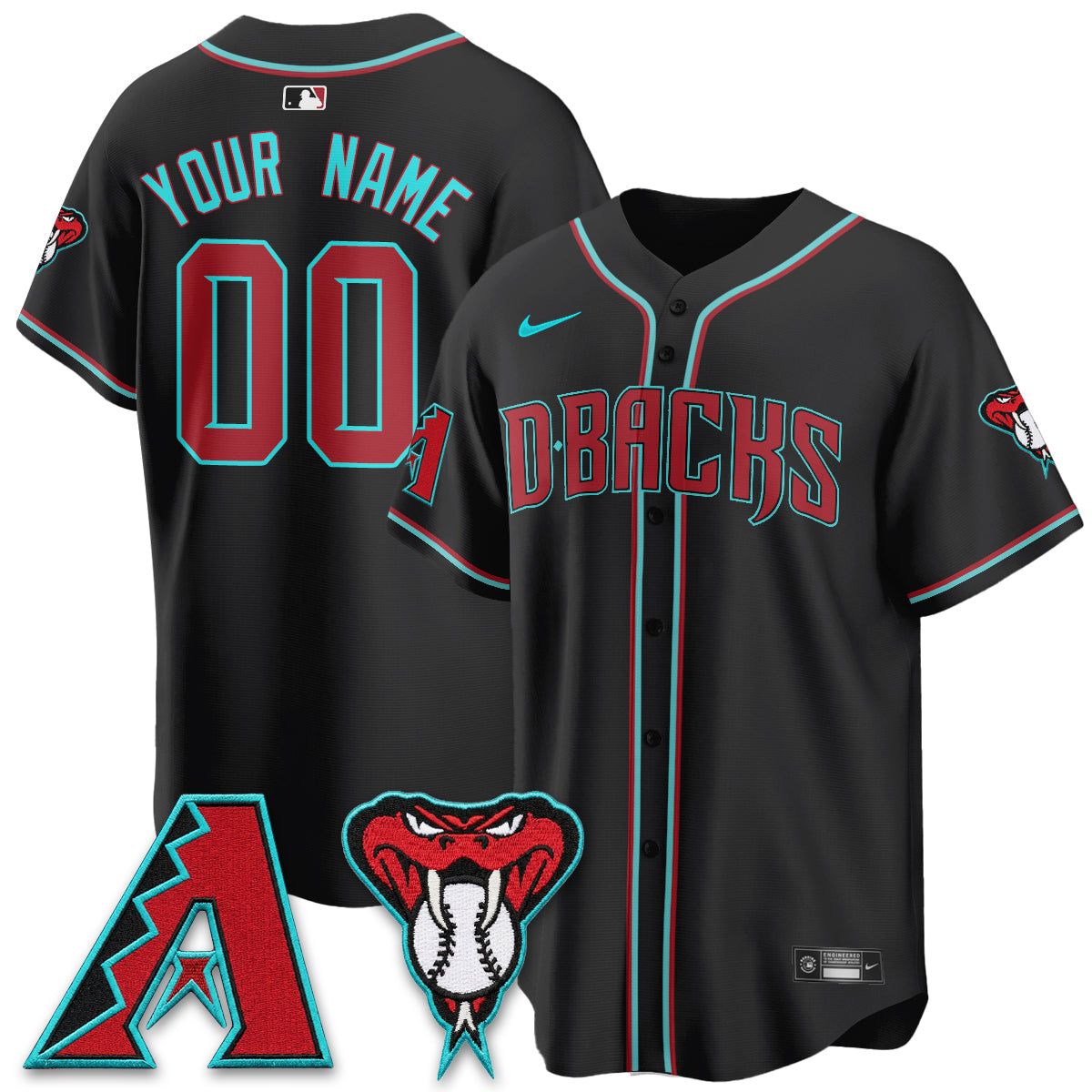 Arizona Diamonbacks Black Out Style Vapor Premier Limited Custom Jersey - Stitched