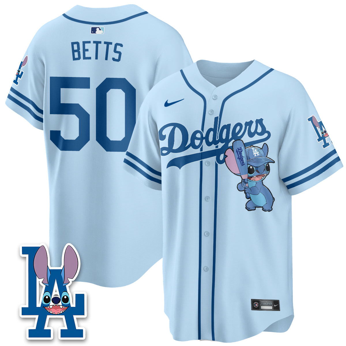 Los Angeles Dodgers x Blue Alien Edition Vapor Jersey - Stitched-Cuztomshoes