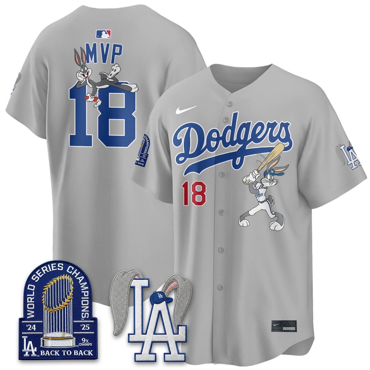 Los Angeles Dodgers Bunny Edition Vapor Jersey - Stitched-Cuztomshoes