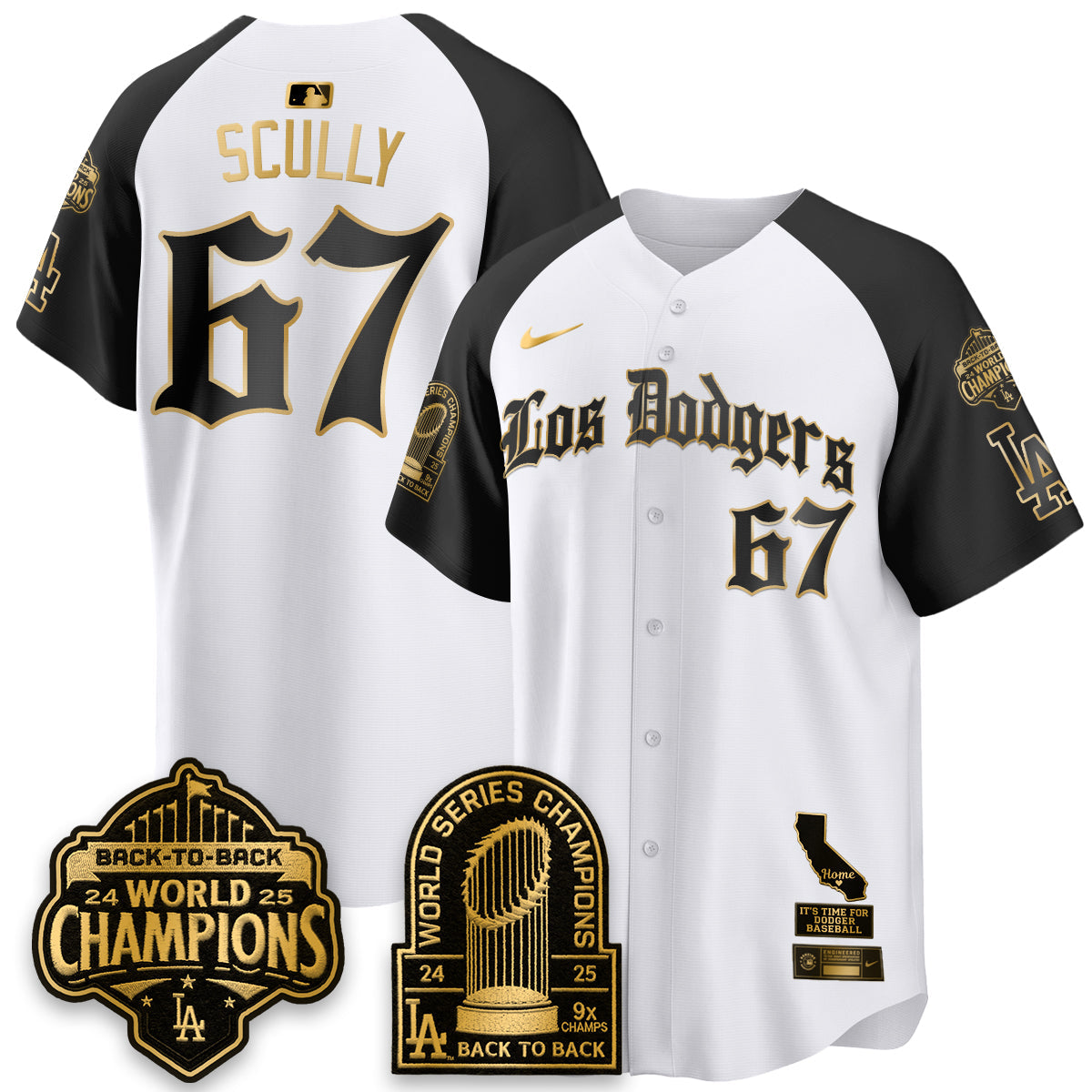 Los Angeles Dodgers World Series Champions Vapor Premier Limited Gothic Edition Jersey - Stitched-Cuztomshoes