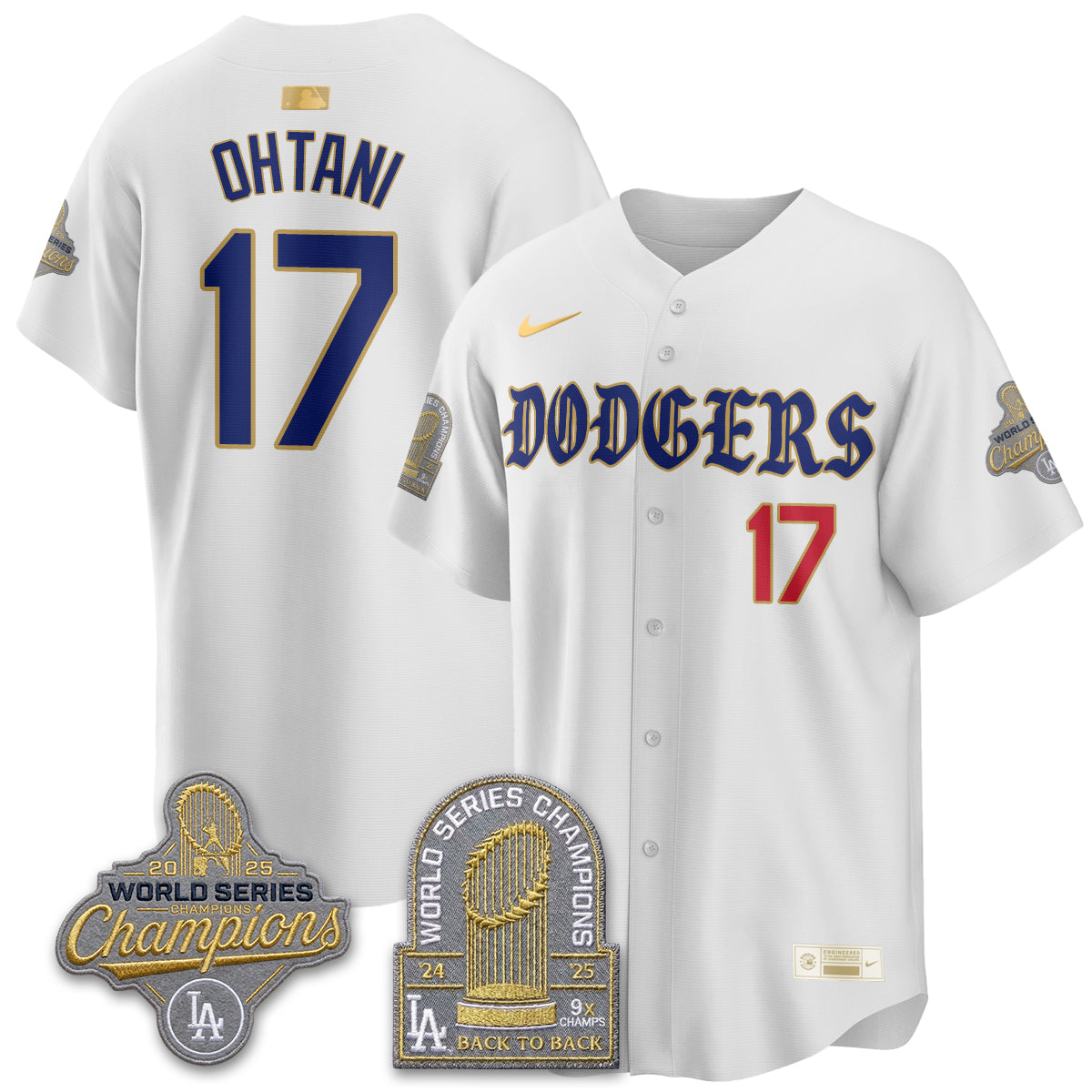 Los Angeles Dodgers Vapor Limited Jersey - Back to Back 9x Champs - Stitched-Cuztomshoes
