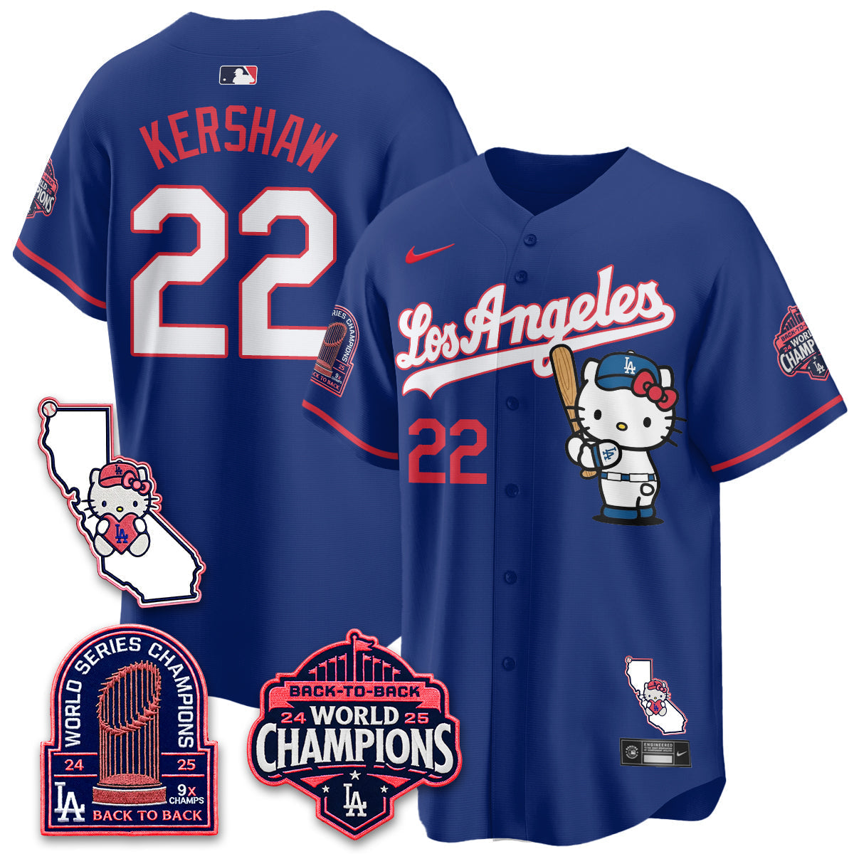 Los Angeles Dodgers x Meow KT 2026 Vapor Jersey - Stitched - V4-Cuztomshoes