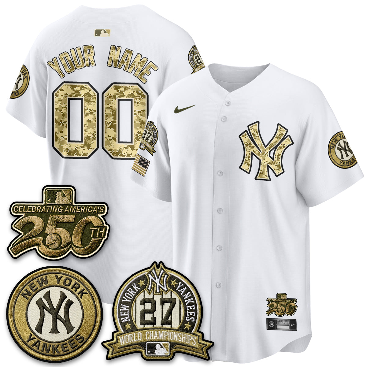 New York Yankees Salute to Service 2026 Vapor Limited Custom Jersey - Stitched