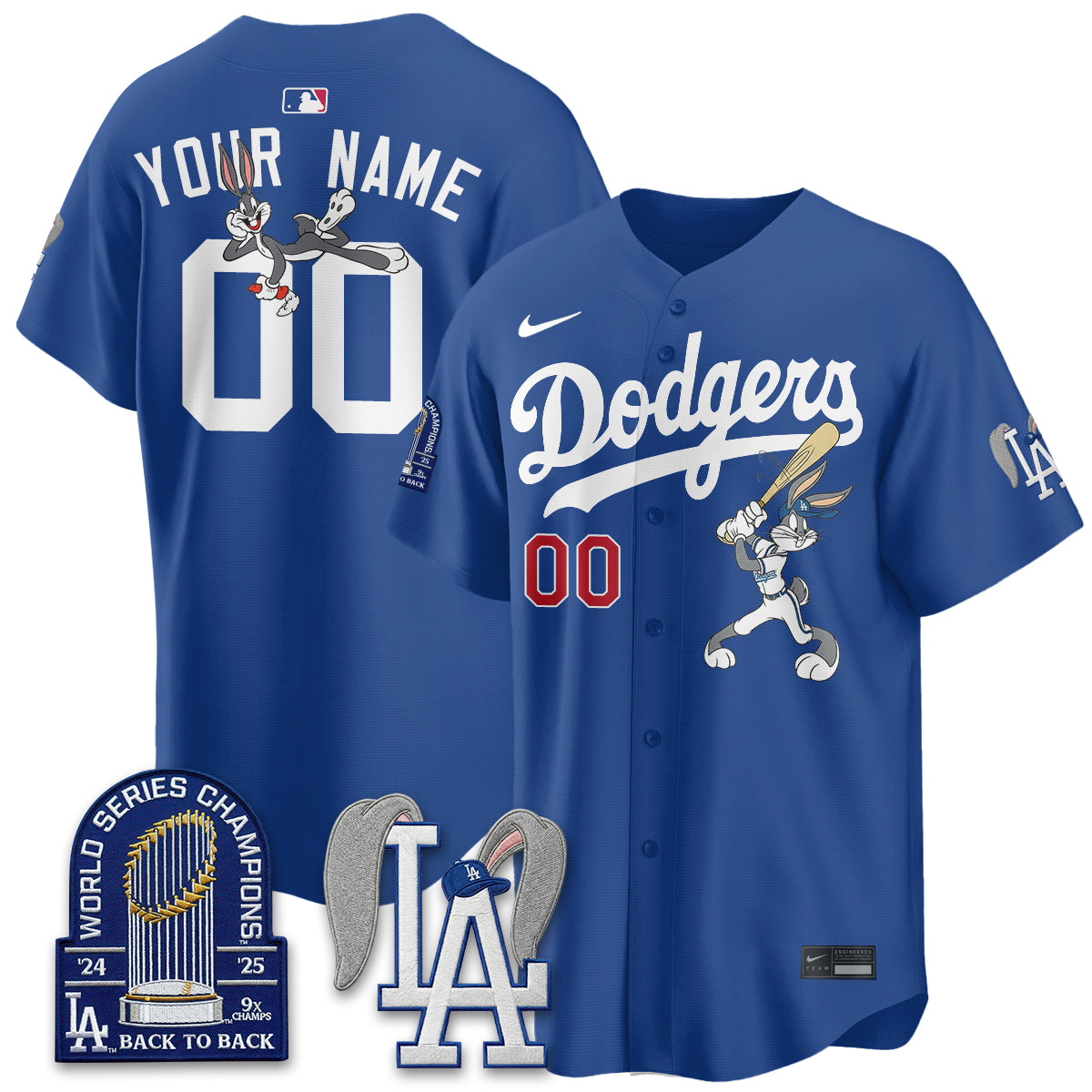 Los Angeles Dodgers Bunny Edition Vapor Custom Jersey - Stitched-Cuztomshoes