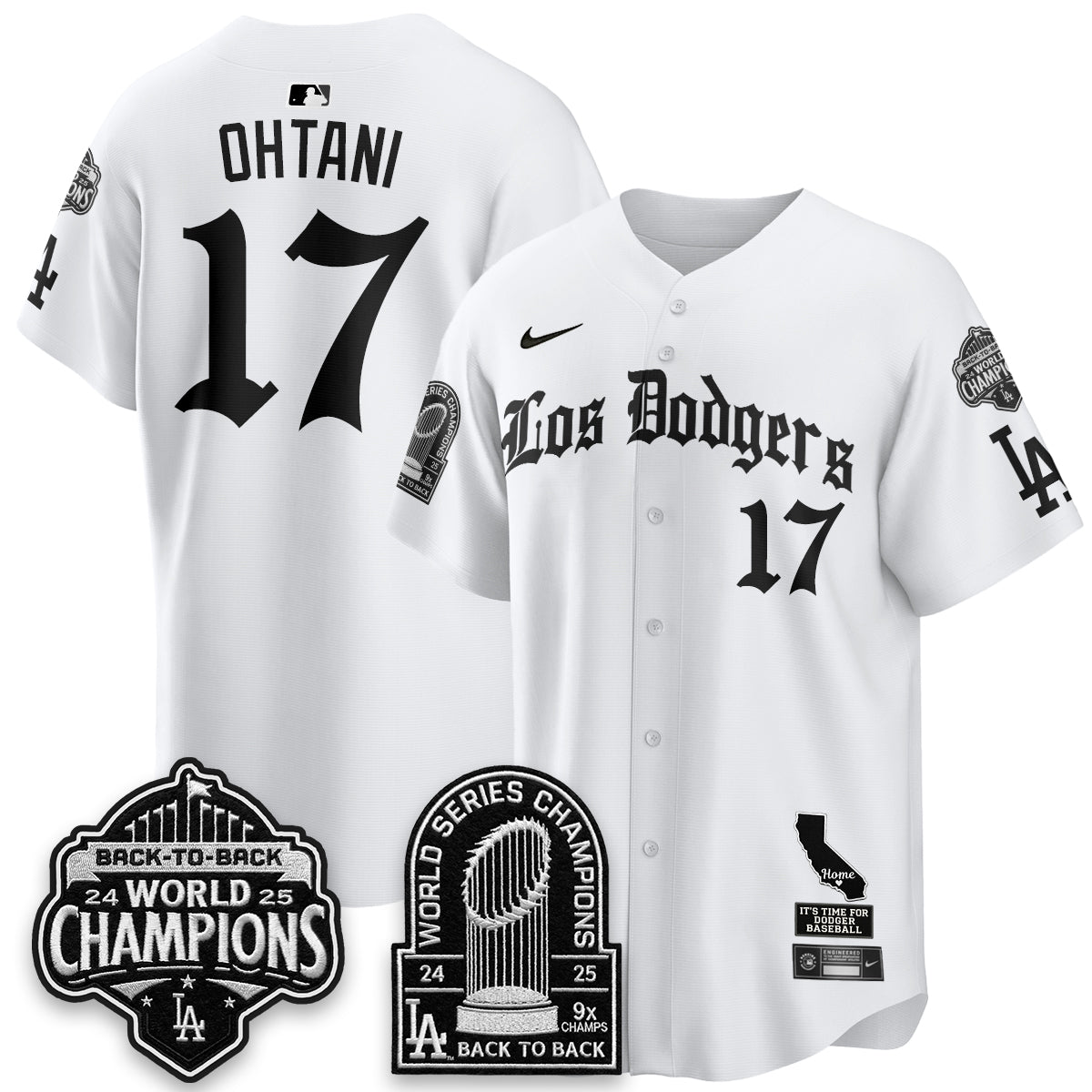 Los Angeles Dodgers World Series Champions Vapor Premier Limited Gothic Edition Jersey - Stitched-Cuztomshoes