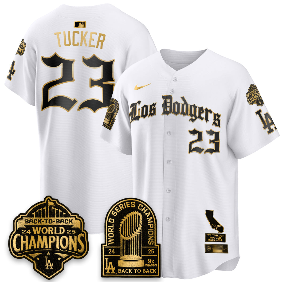 Los Angeles Dodgers World Series Champions Vapor Premier Limited Gothic Edition Jersey - Stitched-Cuztomshoes