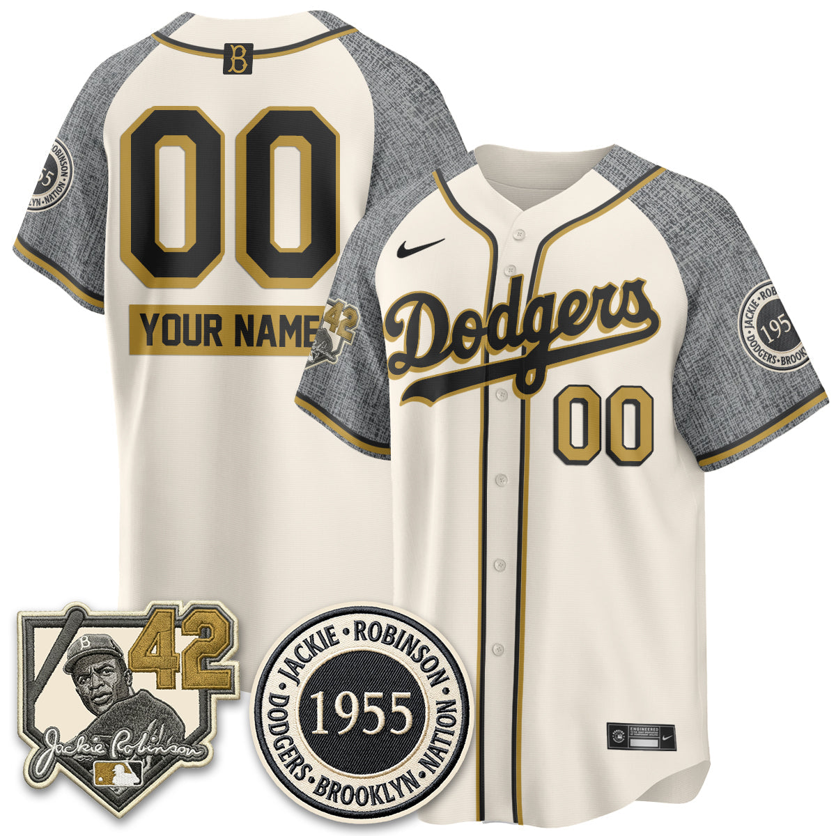 Los Angeles Dodgers 2026 New Era Jackie Robinson Vapor Limited Custom Jersey - Stitched-Cuztomshoes