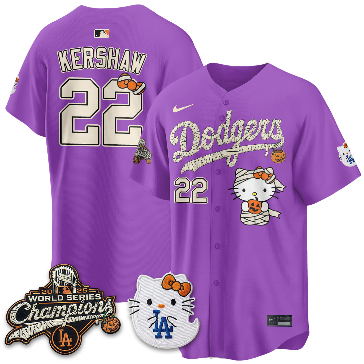 Los Angeles Dodgers Halloween 2026 Vapor Jersey V2- Stitched-Cuztomshoes
