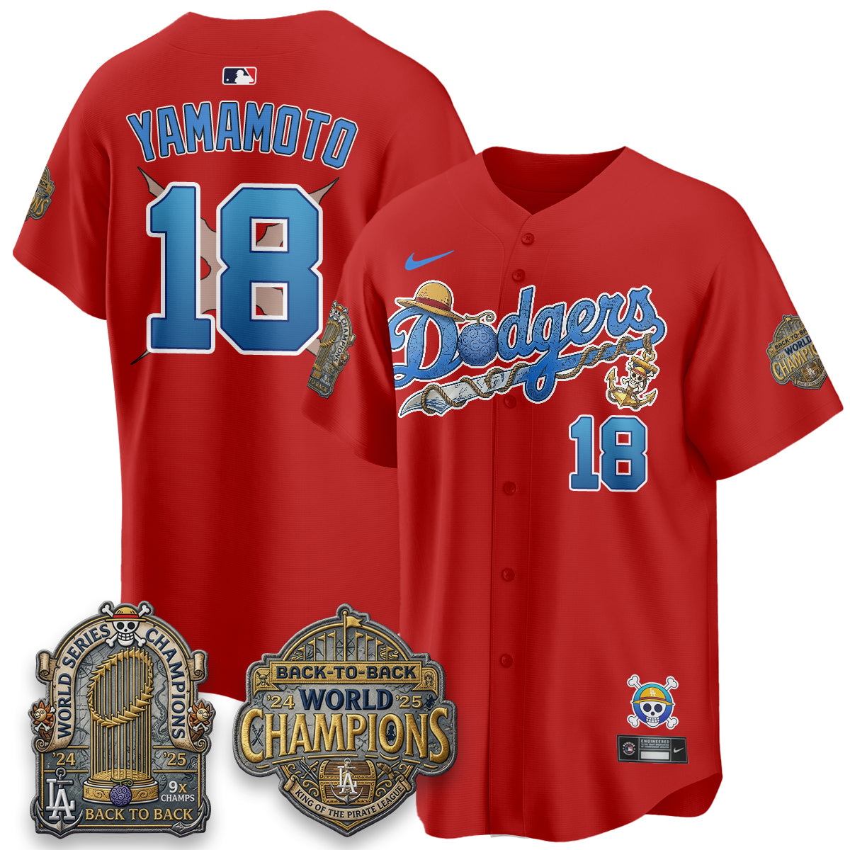Los Angeles Dodgers x OP Japanese Cartoon Vapor Limited Jersey - Stitched-Cuztomshoes