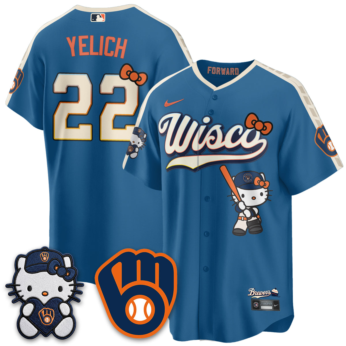 Milwaukee Brewers Meow KT Night Vapor Limited Jersey - Stitched-Cuztomshoes