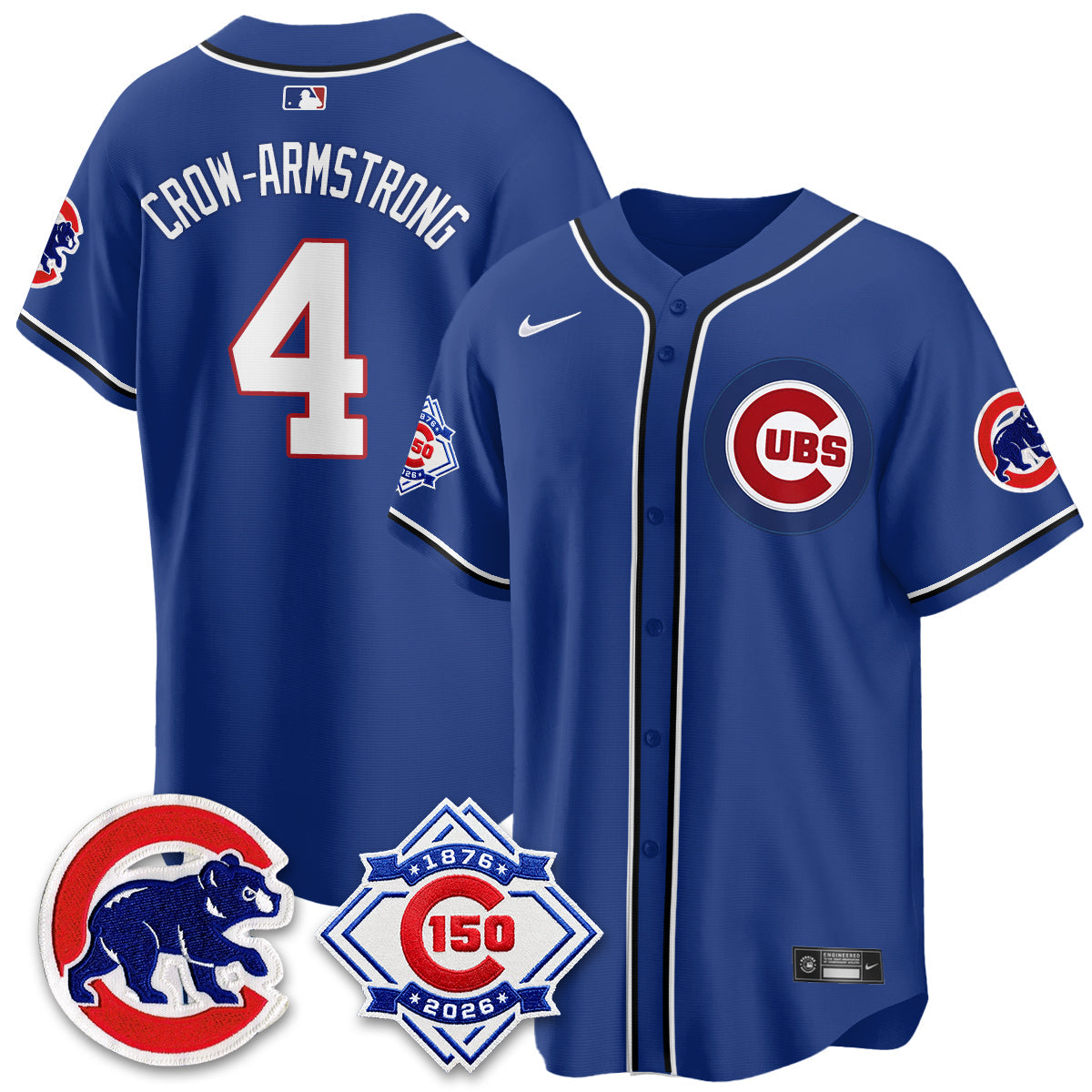 Chicago Cubs 150th Anniversary Black Out Style Vapor Premier Limited Jersey - Stitched
