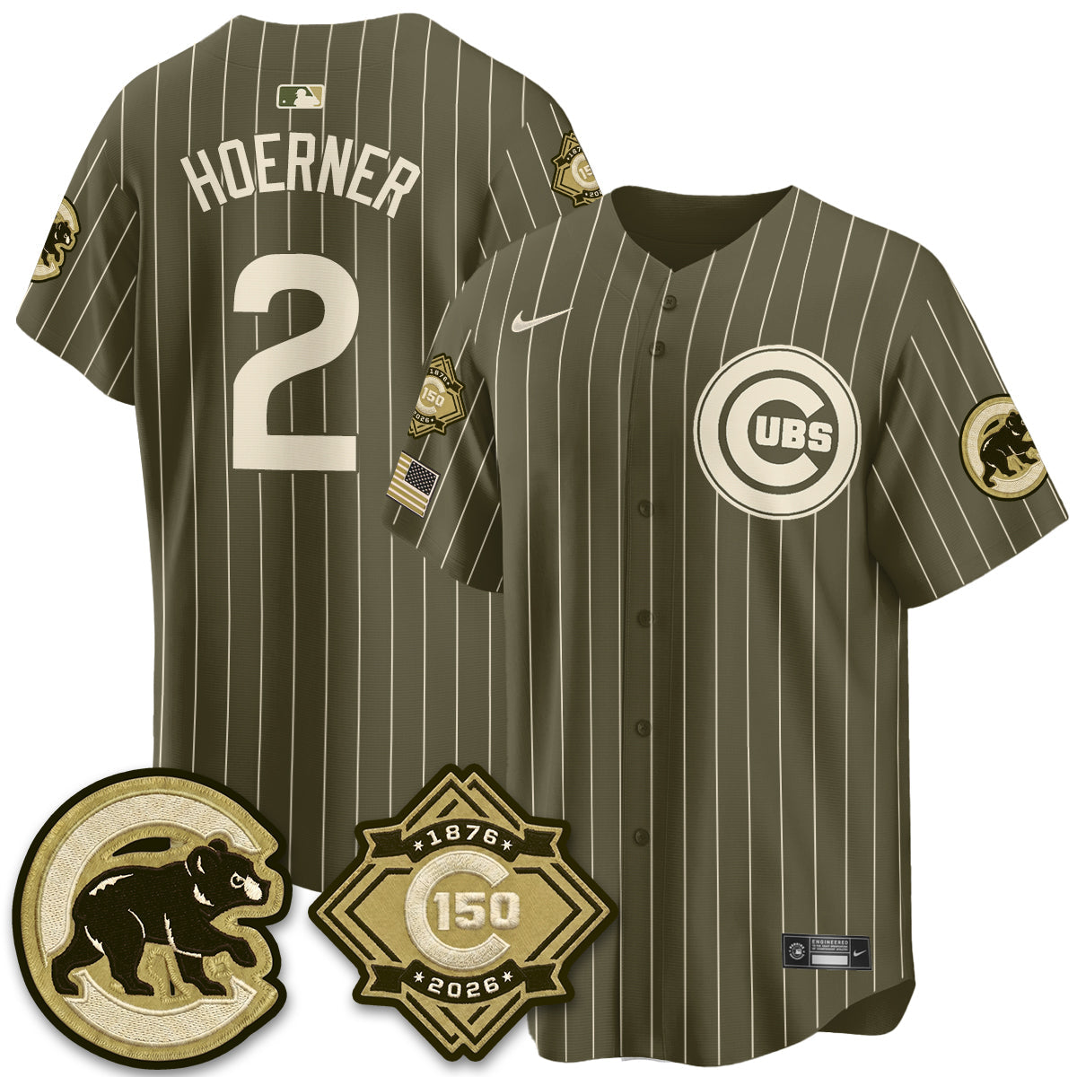 Chicago Cubs New Era Olive 2026 Armed Forces Day Jersey -Stitched