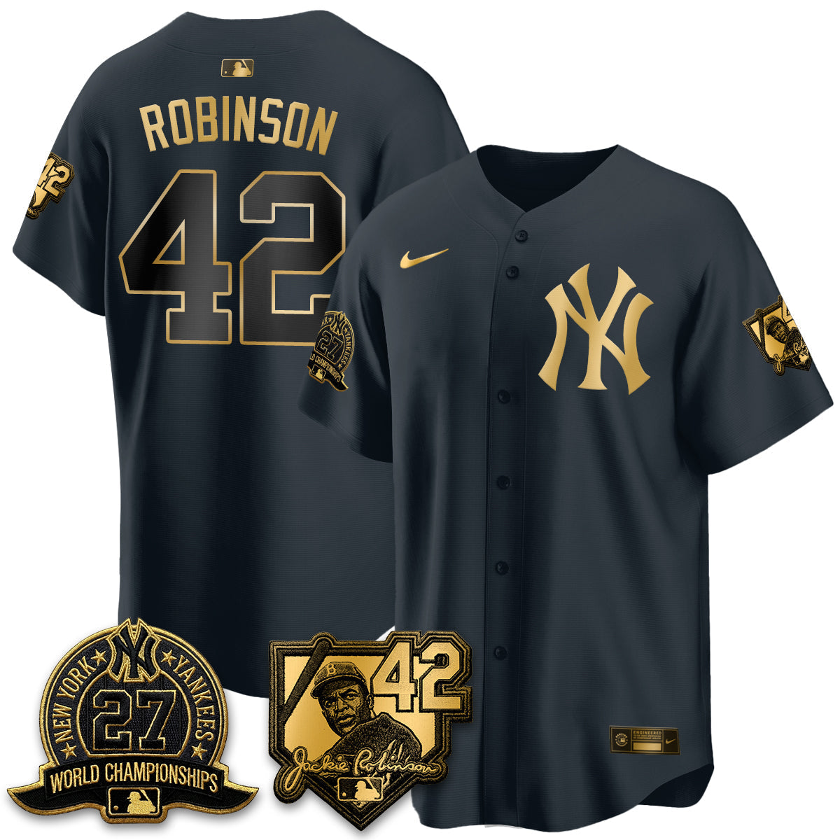 New York Yankees 2026 Jackie Robinson Day Vapor Limited Gold Edition Jersey - Stitched
