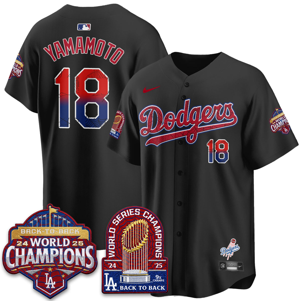 Los Angeles Dodgers x Web-Head 2026 Vapor Jersey - Stitched