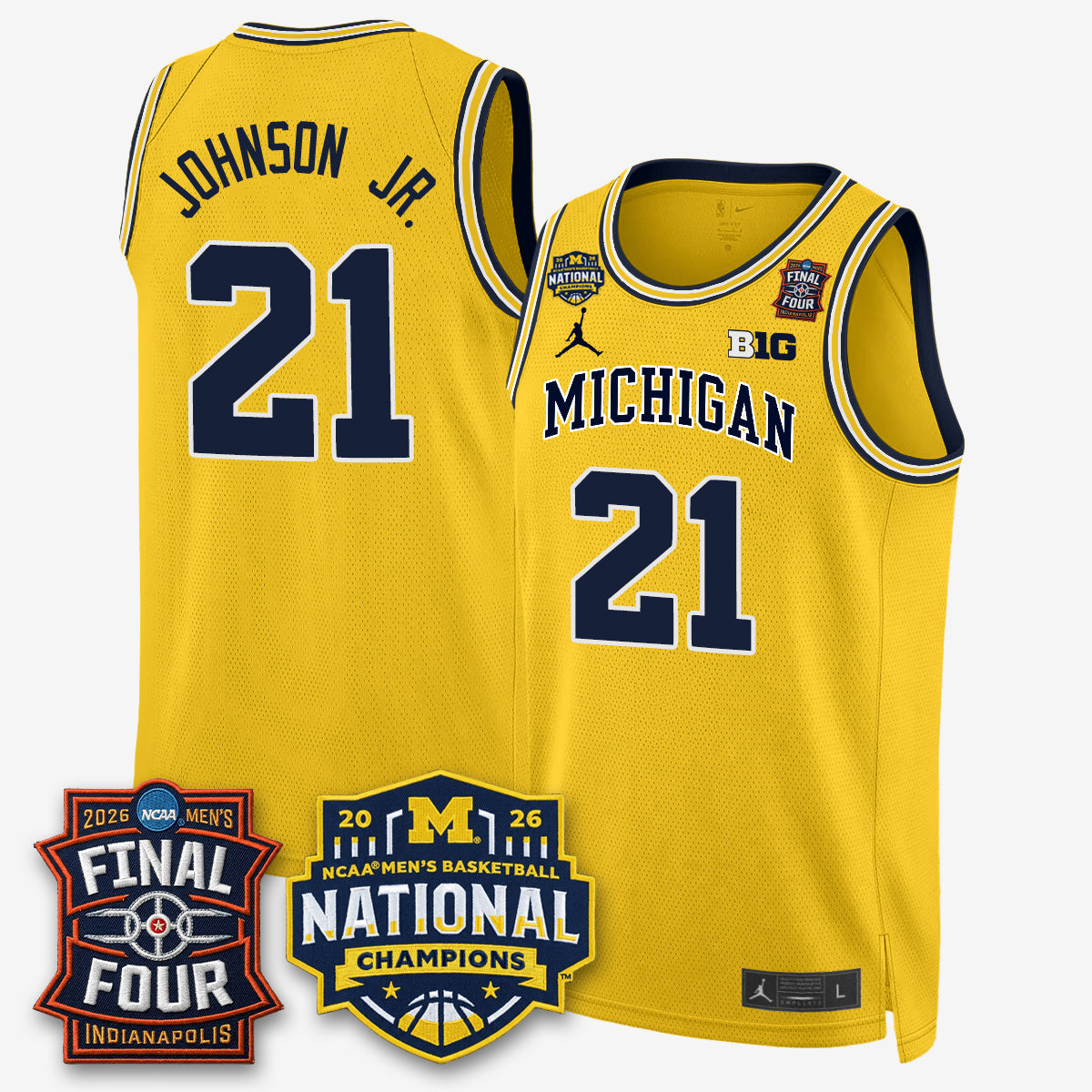 Michigan Wolverines 2026 Men's Basketball Champions Limited Jersey - Stitched-Cuztomshoes