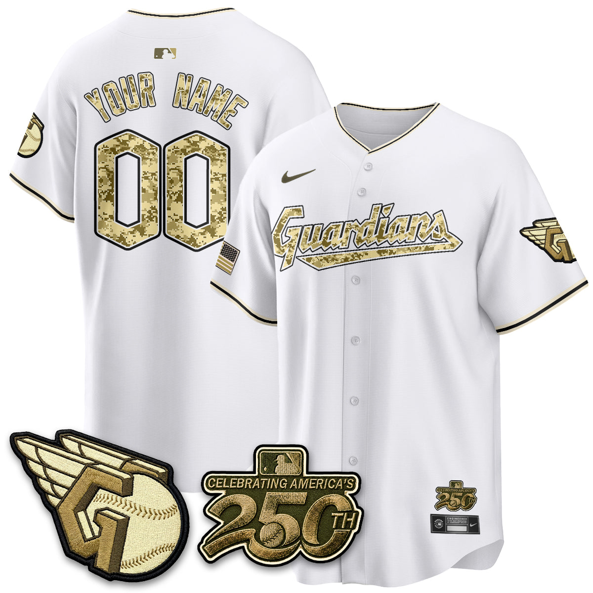 Cleveland Guardians Salute to Service 2026 Vapor Limited Custom Jersey - Stitched