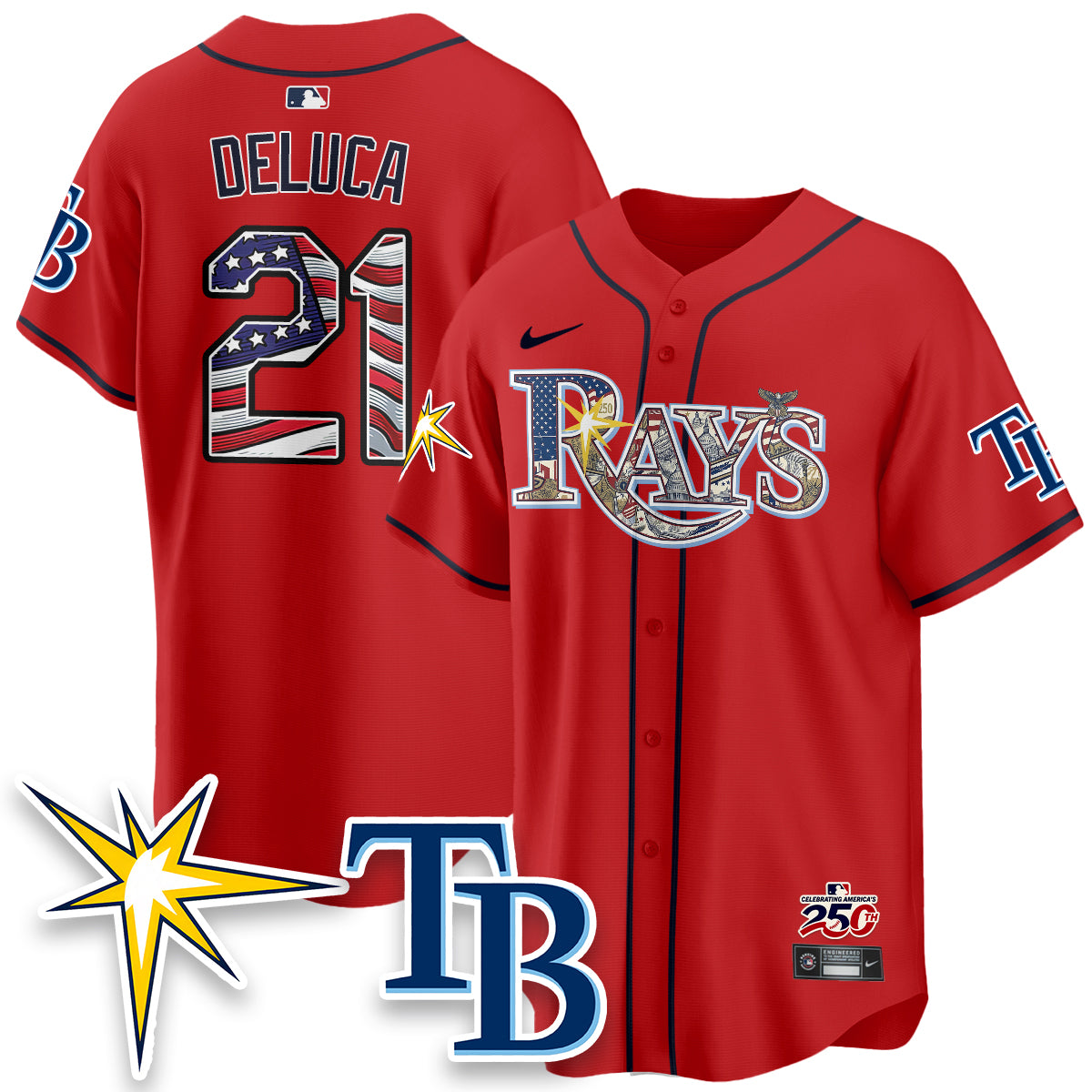 Tampa Bay Rays 2026 Independence Day USA Vapor Limited Jersey - Stitched