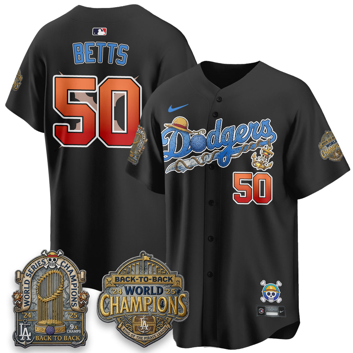 Los Angeles Dodgers x OP Japanese Cartoon Vapor Limited Jersey - Stitched-Cuztomshoes
